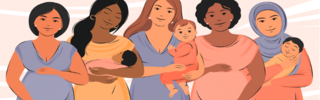 diverse moms and pregnant women